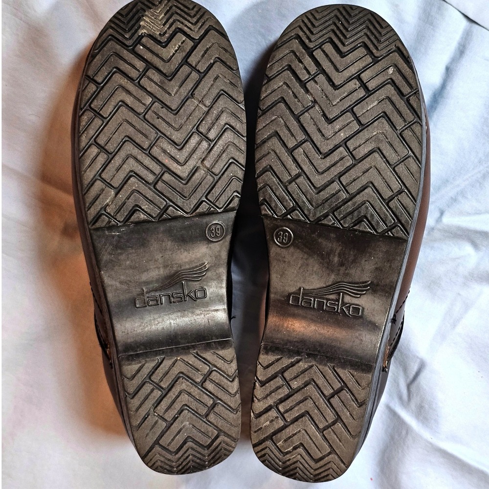 Dansko Professional Brown Leather Clogs Size 39 Comfort Slip On Shoes - Picture 8 of 8